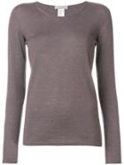 Le Tricot Perugia Round Neck Sweater - Pink & Purple