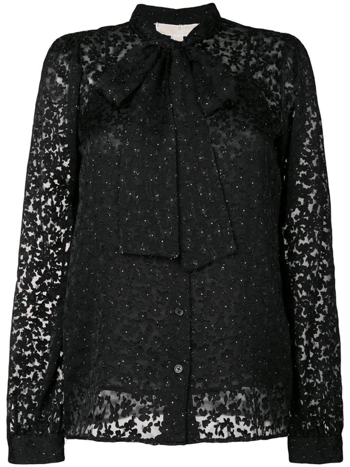 Michael Michael Kors Pussy-bow Fastening Shirt - Black