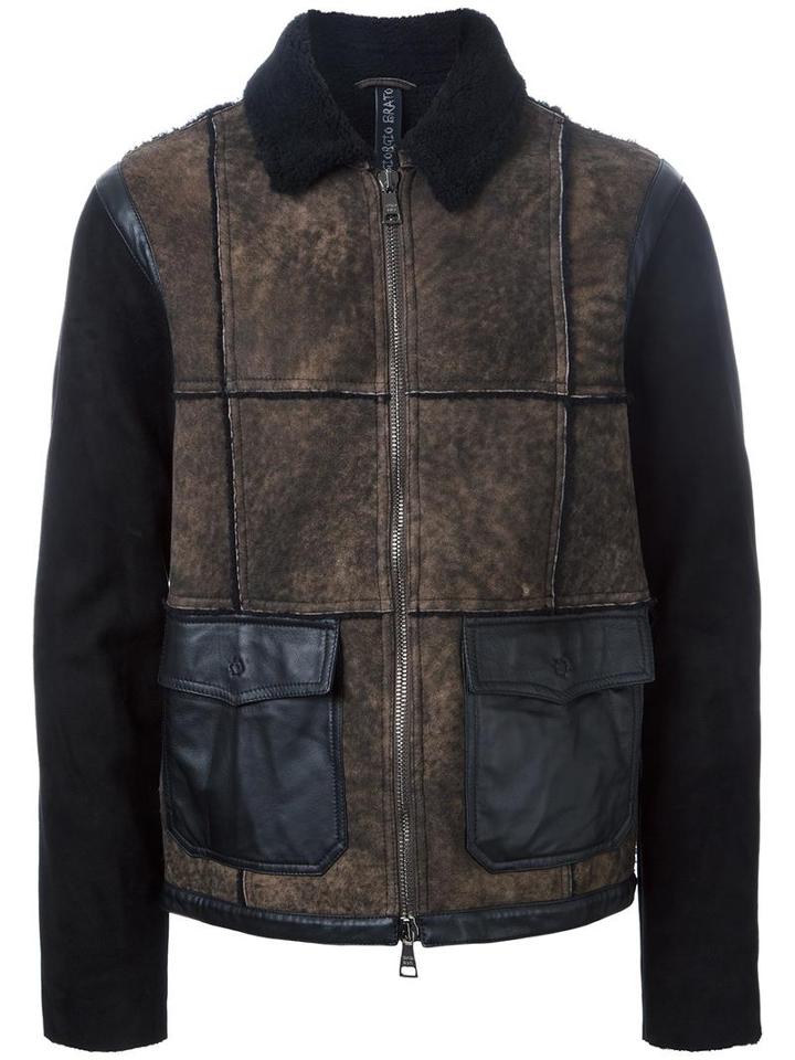 Giorgio Brato Panelled Jacket, Men's, Size: 50, Brown, Sheep Skin/shearling