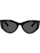Valentino Eyewear Studded Slim Cat-eye Frames Sunglasses - Black