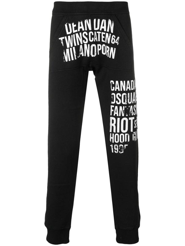 Dsquared2 Printed Track Pants - Black