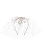 Gigi Burris Millinery Embellished Tulle Headband, Women's, Size: Medium, Grey, Cotton