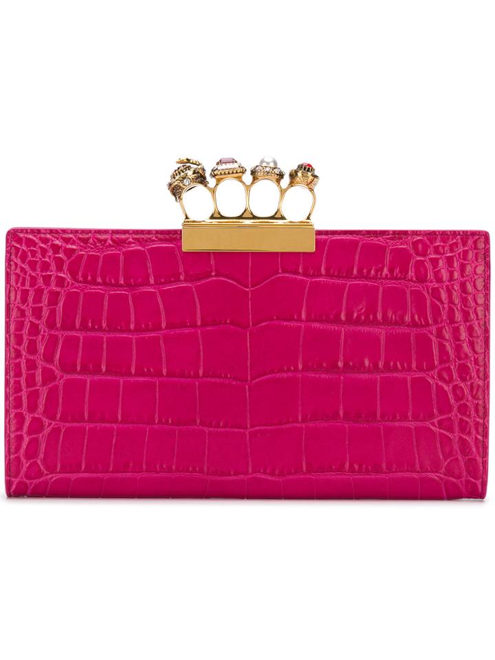 Alexander Mcqueen Four-ring Clutch Bag - Pink & Purple