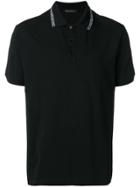 Versace Logo Trim Polo Shirt - Black