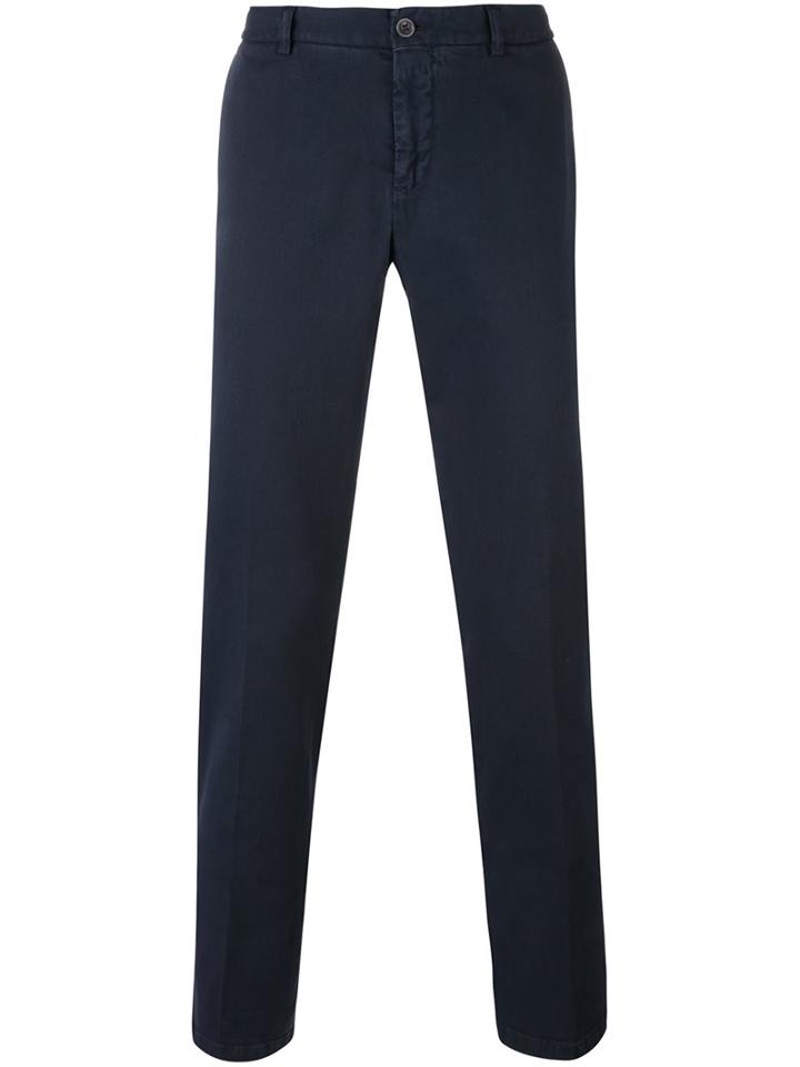 Etro Classic Chinos, Men's, Size: 48, Blue, Cotton/spandex/elastane