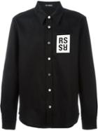 Raf Simons Chest Patch Denim Shirt, Men's, Size: S, Black, Cotton/polyurethane