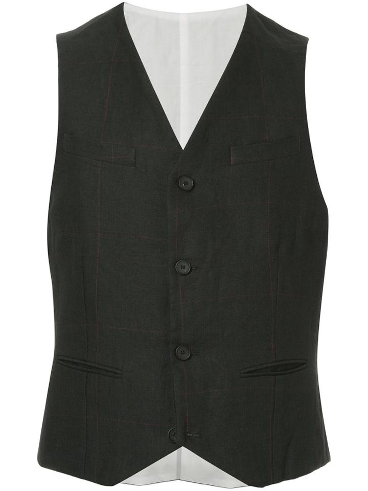 Bergfabel Checked Lightweight Waistcoat - Black