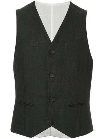 Bergfabel Checked Lightweight Waistcoat - Black