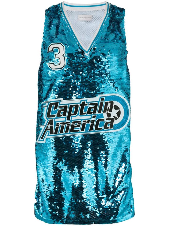 Faith Connexion Captain America Vest Top - Blue