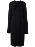 J.w.anderson Cape Sleeves Dress, Women's, Size: 10, Black, Acetate/polyester/silk