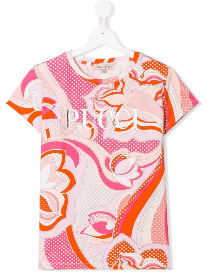 Emilio Pucci Junior Teen Floral Print T-shirt - Pink