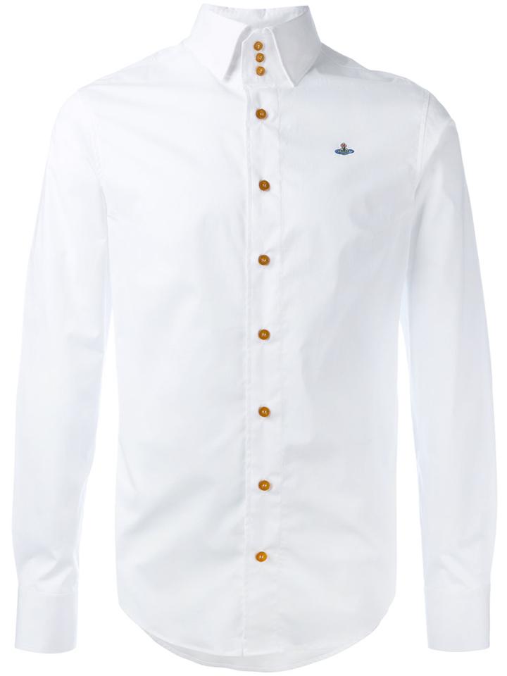 Vivienne Westwood Man Logo Embroidered Shirt - White