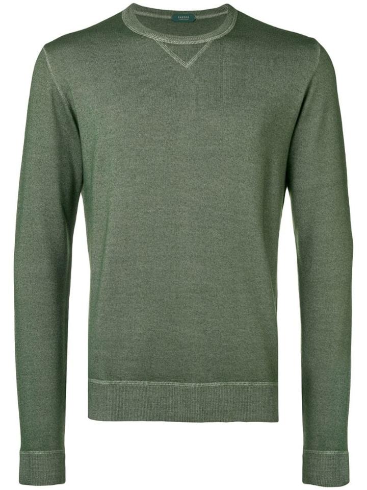 Zanone Exposed Seam Knitted Sweater - Green