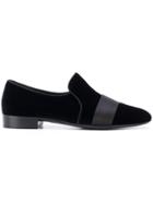 Giuseppe Zanotti Design Contrast Strap Loafers - Black