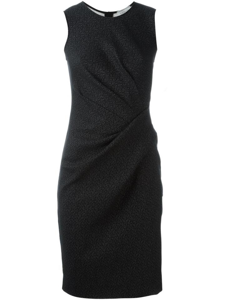 Lanvin Angular Wrap Dress, Women's, Size: 42, Black, Cotton/polyamide/spandex/elastane