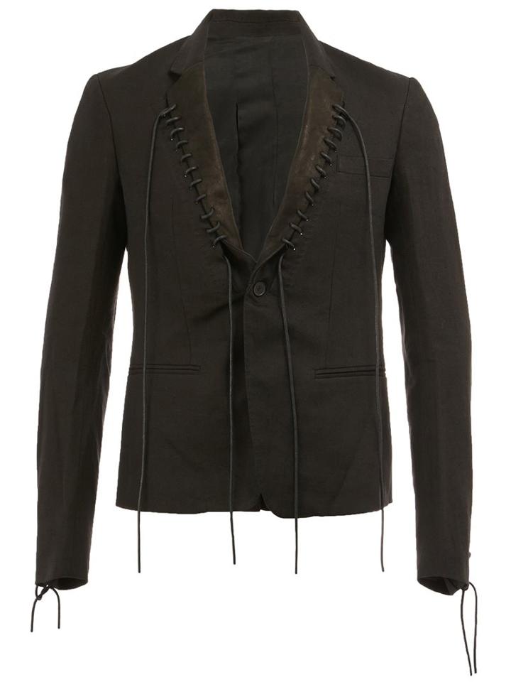Haider Ackermann Single Breasted Blazer, Men's, Size: 52, Black, Cotton/linen/flax/mohair
