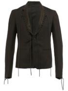 Haider Ackermann Single Breasted Blazer, Men's, Size: 52, Black, Cotton/linen/flax/mohair