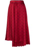 Fendi Ff Karligraphy Pleated Skirt - Red