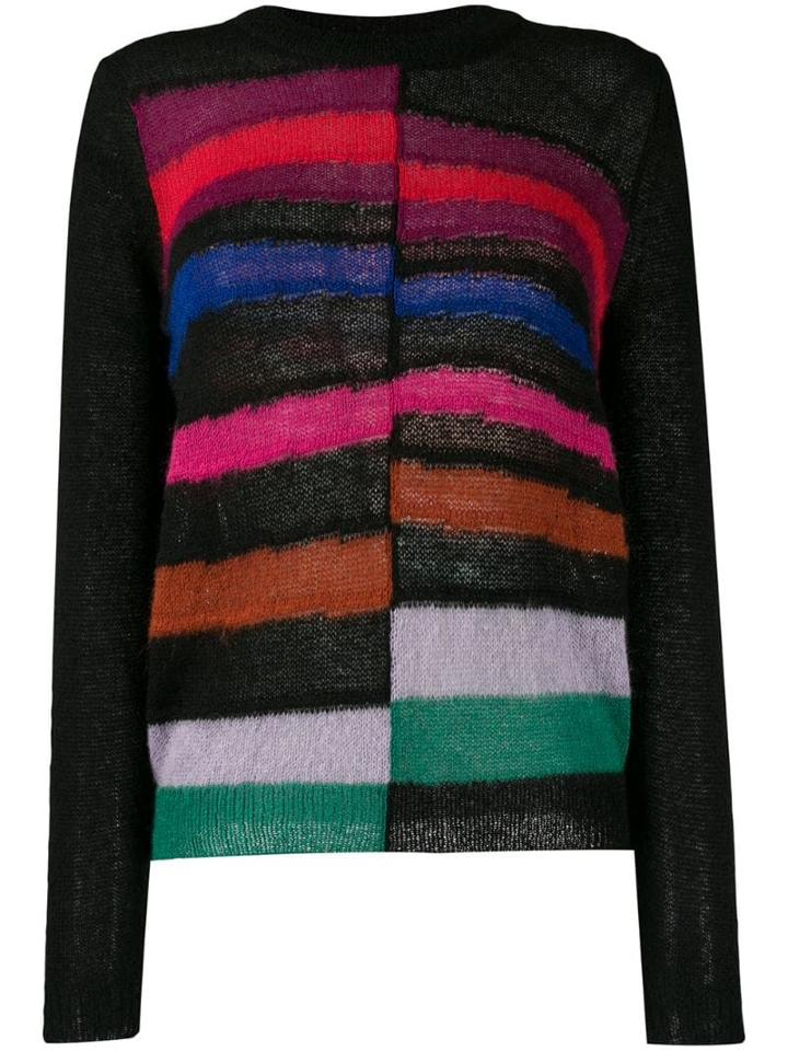 Ps Paul Smith Knitted Striped Jumper - Black