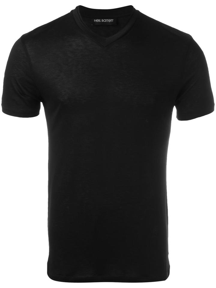 Neil Barrett - V-neck T-shirt - Men - Viscose - S, Black, Viscose