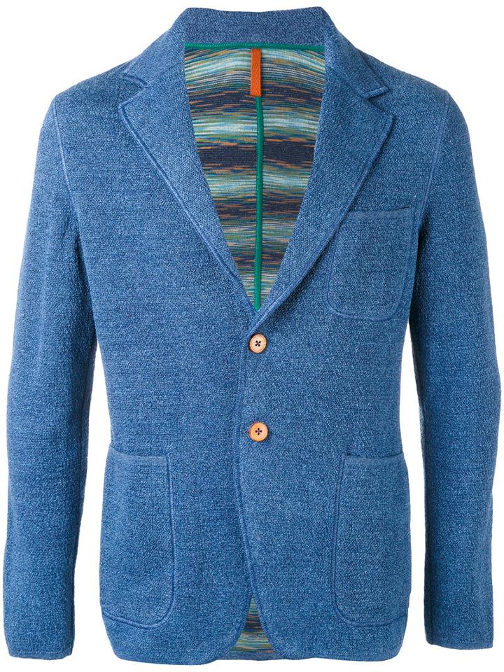 Missoni - Chest Pocket Blazer - Men - Cotton/linen/flax - 50, Blue, Cotton/linen/flax