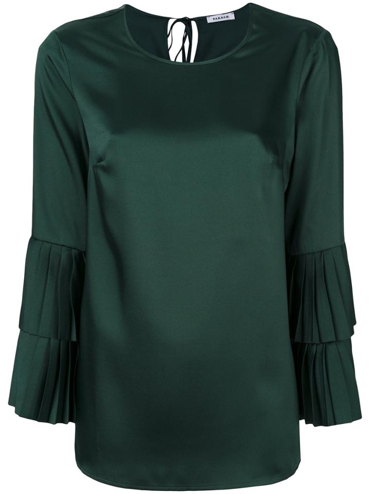 P.a.r.o.s.h. Pleated Layered Sleeves Blouse - Green