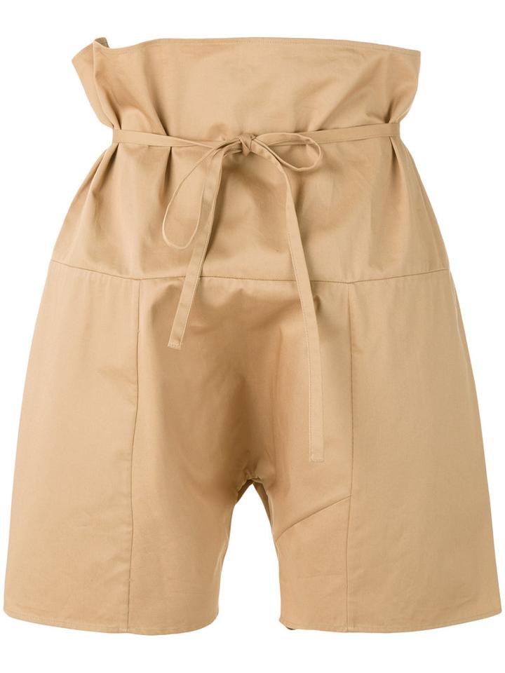 Bless - Drawstring Tie Shorts - Unisex - Cotton - One Size, Nude/neutrals, Cotton
