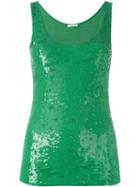 P.a.r.o.s.h. Geek Sequin Tank Top, Women's, Size: M, Green, Polyamide/spandex/elastane/pvc