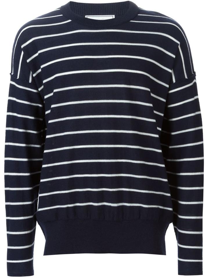 Ami Alexandre Mattiussi Striped Jumper, Men's, Size: Xl, Blue, Wool