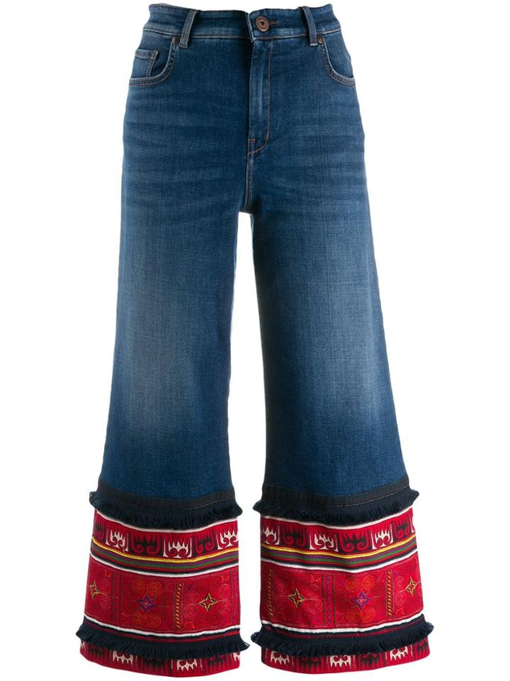 Weekend Max Mara Flared Cropped Denim Jeans - Blue