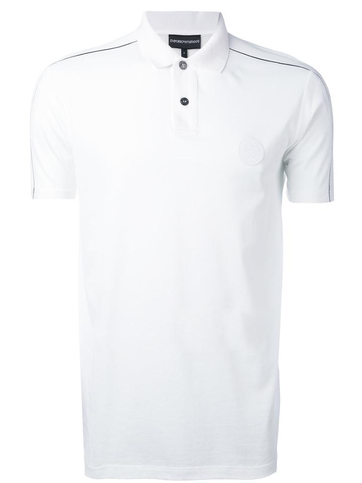 Emporio Armani - Piped Logo Patch Polo Shirt - Men - Cotton - Xl, White, Cotton