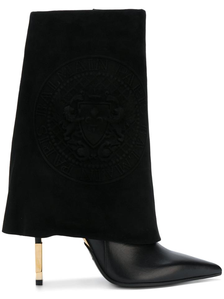 Balmain Foldover Boots - Black