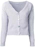 Estnation - Bouclé Knit Cardigan - Women - Cotton/nylon/polyester - 38, Grey, Cotton/nylon/polyester