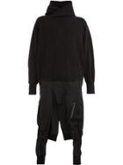 Julius Long Draped Sweatshirt - Black