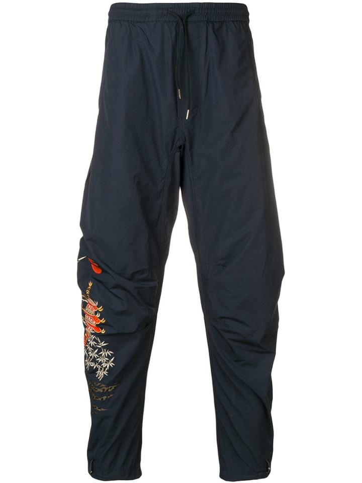 Maharishi Oriental Print Track Pants - Blue