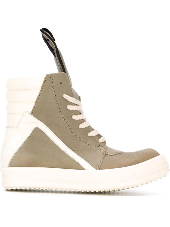 Rick Owens Geobasket Hi-top Sneakers, Women's, Size: 37, Green, Leather/rubber
