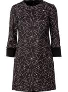 Neil Barrett Star Print Shift Dress, Women's, Size: 40, Black, Cotton/polyamide/polyester/viscose