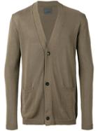 Laneus - V-neck Cardigan - Men - Cotton - 46, Brown, Cotton