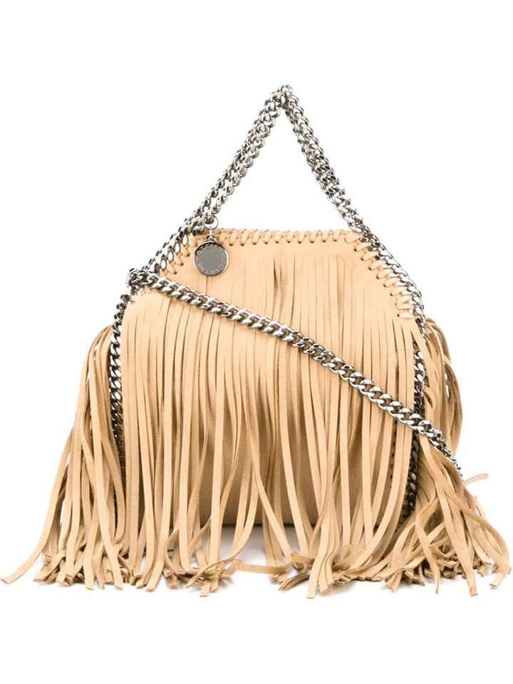 Stella Mccartney 'falabella' Fringed Tote, Women's, Nude/neutrals