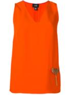 Cavalli Class Metallic Embellished Blouse, Women's, Size: 48, Yellow/orange, Viscose