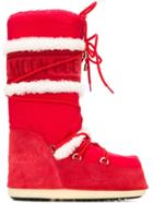 Yves Salomon Lace-up Moon Boots - Red