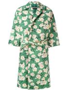 Rochas Belted Floral Coat - Green