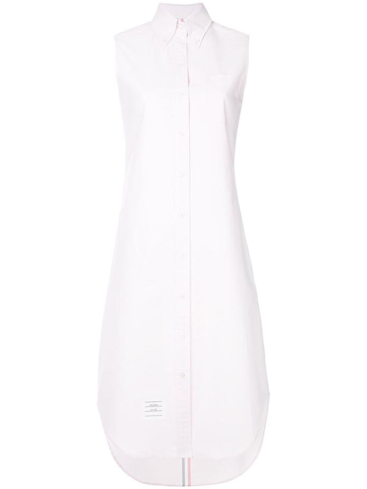 Thom Browne Sleeveless Oxford Shirtdress - Pink & Purple