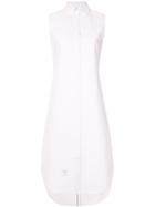 Thom Browne Sleeveless Oxford Shirtdress - Pink & Purple
