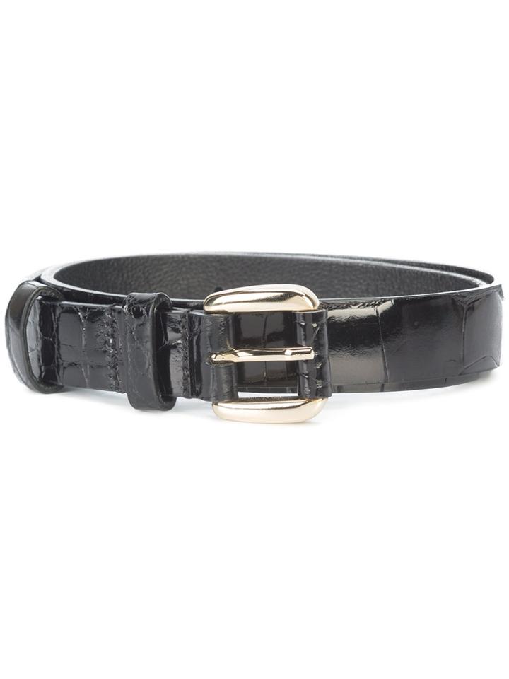 Oscar De La Renta Square Buckle Belt - Black