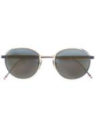 Thom Browne - Round Frame Sunglasses - Unisex - +/- Titanium Dioxide - One Size, Black, +/- Titanium Dioxide