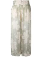 Forte Forte Floral Print Trousers, Women's, Size: I, Nude/neutrals, Linen/flax/silk/cupro