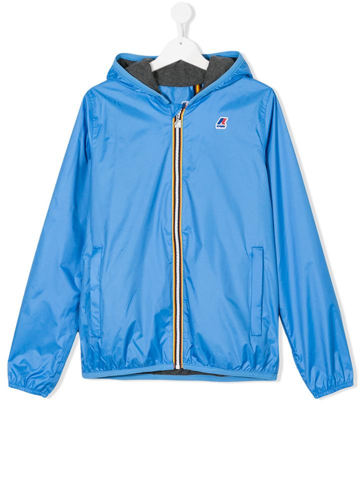 K Way Kids Teen Hooded Jacket - Blue