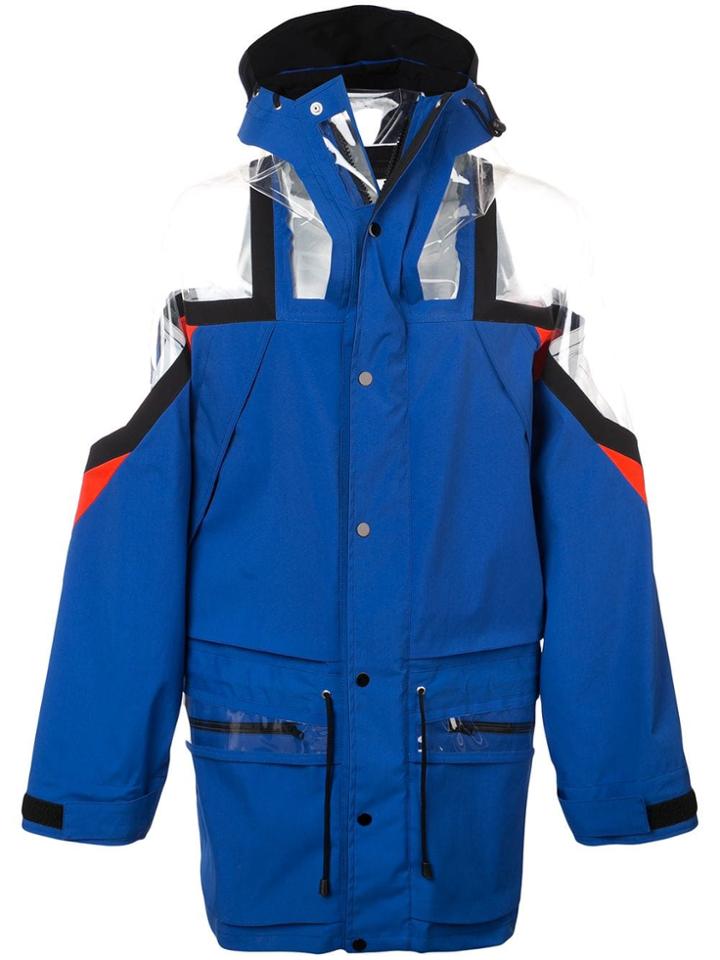 Maison Margiela Oversized Hooded Raincoat - Blue