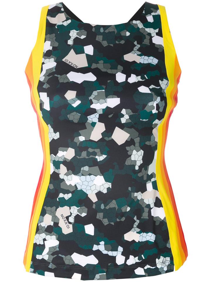 No Ka' Oi Striped Mosaic Camouflage Tank - Multicolour